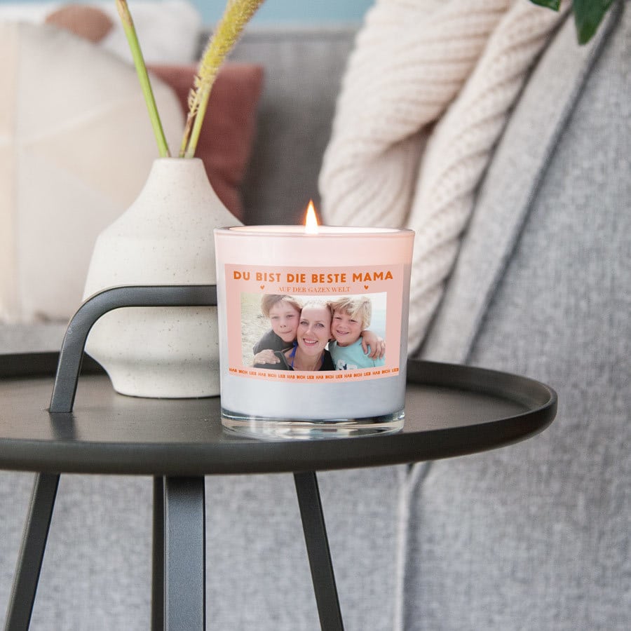 Kerze im Glas mit Foto Kerze im Glas mit Foto - Muttertagsgeschenke