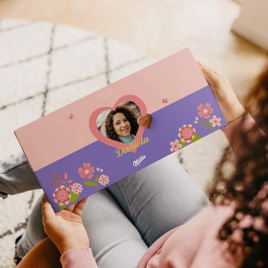 Muttertagsgeschenk für Oma - personalisierte Milka Pralinen