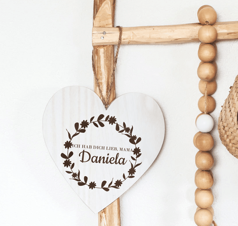 Holzherz mit Gravur - Muttertagsgeschenk Muttertagsgeschenk für Oma - Holzherz