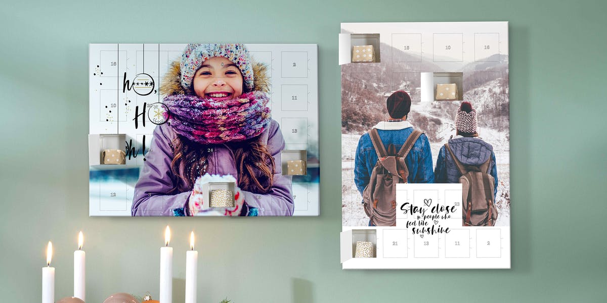 Adventskalender mit eigenen Fotos Geschenk für Oma Opa - Adventskalender mit Schokolade