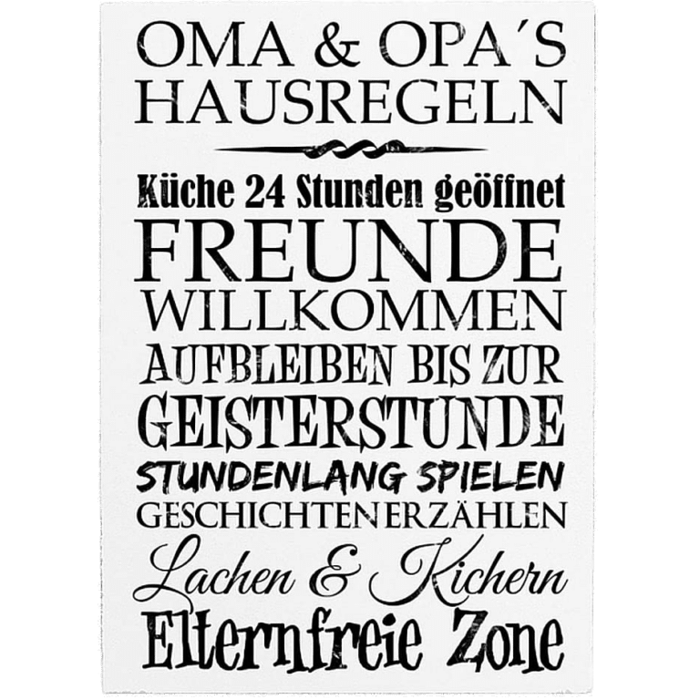 Oma und. Hausregeln.