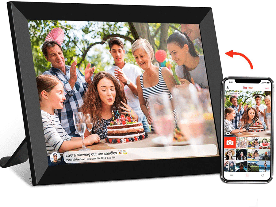 Bilderrahmen Aus Holz Schwarz Geschenk für Großeltern Digitaler Bilderrahmen 10 Zoll WLAN Ehepaare und Familie Unterstützt USB/SD-Karte HD-Touchscreen Unterstützt Geteilten Bildschirm Bilderrahmen Aus Holz Schwarz Geschenk für Großeltern Digitaler Bilderrahmen 10 Zoll WLAN Ehepaare und Familie Unterstützt USB/SD-Karte HD-Touchscreen Unterstützt Geteilten Bildschirm
