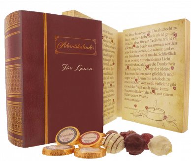 Geschenk für Oma - Adventskalender Geschenk zum Advent für Oma - Schokolade Buch