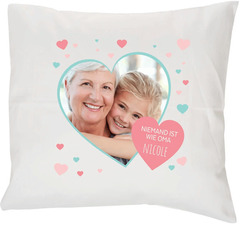 Geschenk für Oma zum 80. Geburtstag - Kissen mit Foto