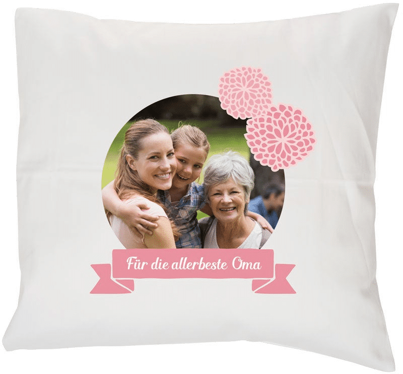Geschenk für Oma zum 80. Geburtstag - Kissen mit Foto