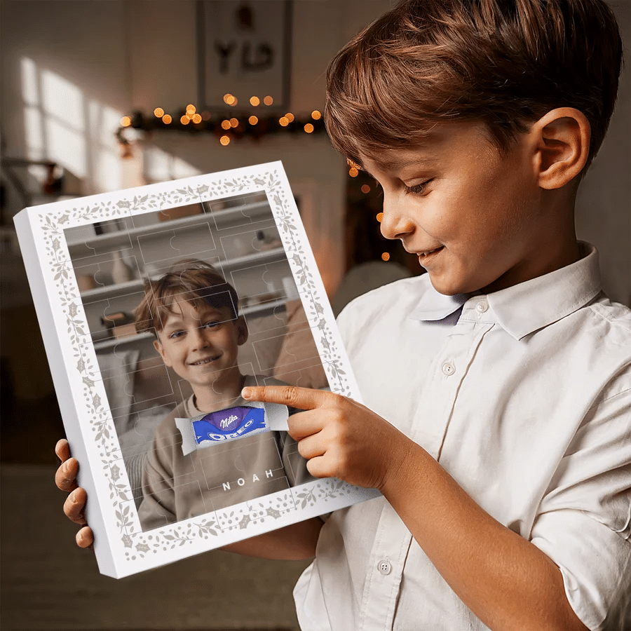 Adventskalender mit eigenen Fotos Adventskalender mit Schokolade - Geschenk für Oma